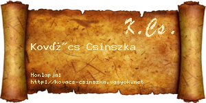 Kovács Csinszka névjegykártya
