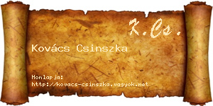 Kovács Csinszka névjegykártya