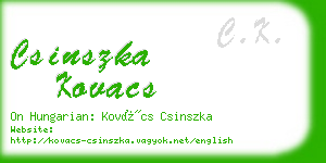 csinszka kovacs business card